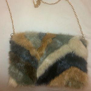 Chevron furry bag
